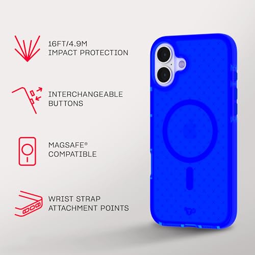 Tech21 EvoCheck for iPhone 16 Plus - Compatible with MagSafe - Impact Protection Case - in Cobalt Blue - color: Cobalt Blue, size: iPhone 16 Plus