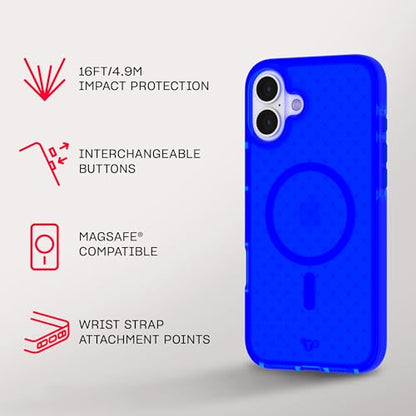 Tech21 EvoCheck for iPhone 16 Plus - Compatible with MagSafe - Impact Protection Case - in Cobalt Blue - color: Cobalt Blue, size: iPhone 16 Plus
