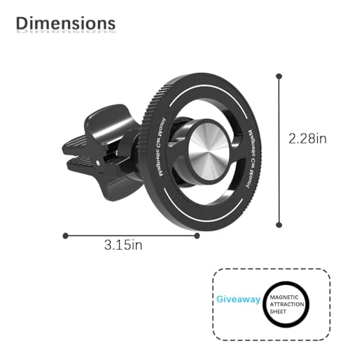 Car Magnetic Phone Holder, 360° Adjustable HandsFree Vehicle Air Vent Cellphone Mount with Clip, Strong Magnet Auto Mobile Phone Holder, Universal for 15 14 13 Pro Max - style: Clip Style