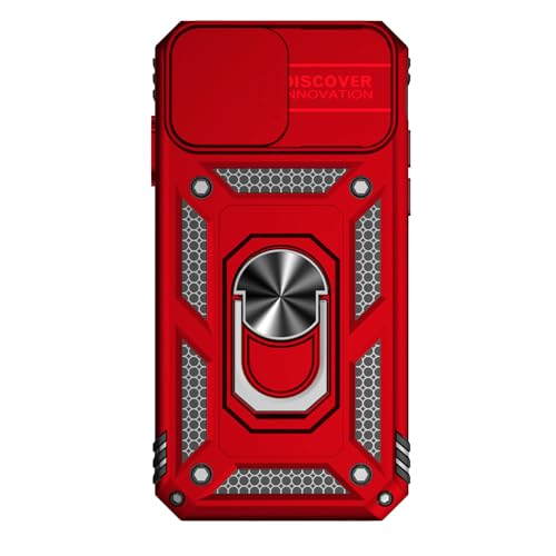 SunStory Compatible with iPhone SE 2022/2020/3rd/2rd / 6/7/8 Case with HD Screen Protector & Slide Camera Cover & Kickstand, [Military-Grade] Phone Case for iPhone SE 2020/2022/6/7/8 (Red) - color: Red