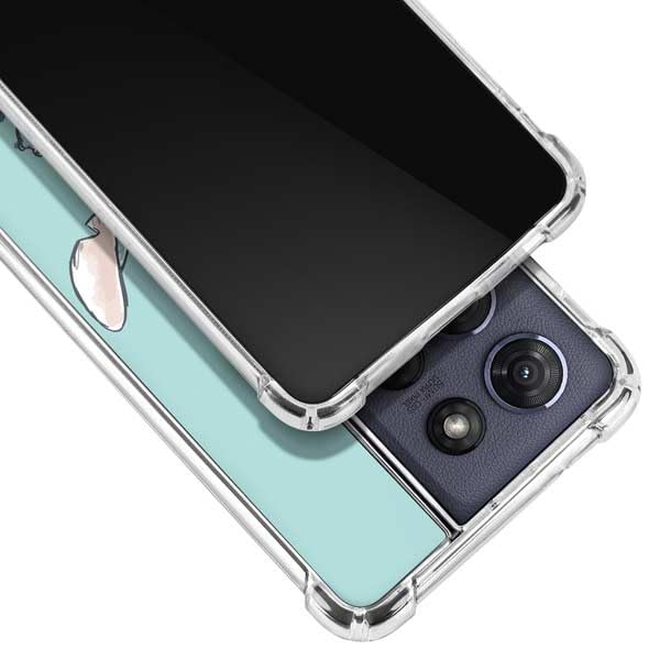 Skinit Clear Phone Case Compatible with Moto G Power 5G (2025) - Officially Licensed Disney Lilo and Stitch Ohana Design - color: Teal - STCHDS03