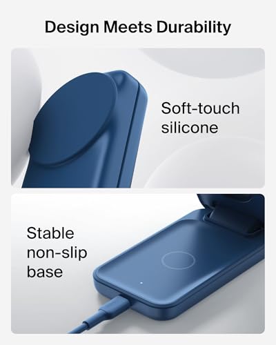 Belkin Qi2.2 25W Wireless 3 in 1 Foldable Fast Charging Station for iPhone - color: Blue