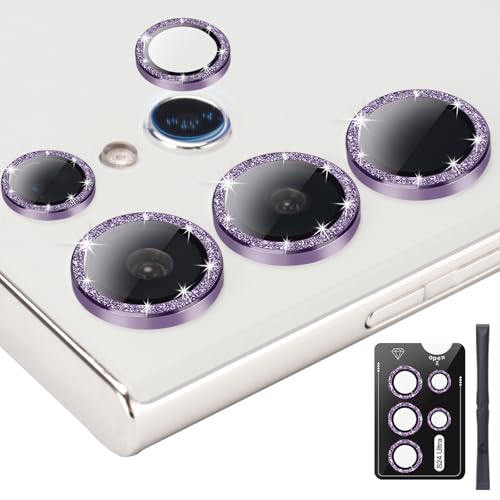 Camera Lens Protector for Samsung Galaxy S24 Ultra, Glitter Violet - color: Glitter Violet