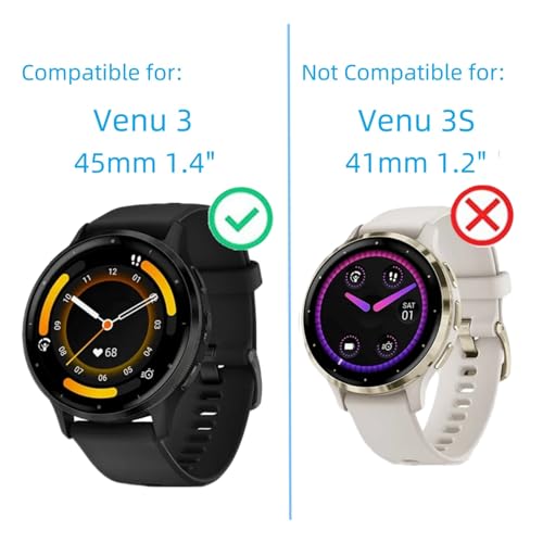 Screen Protector Compatible for Garmin Venu 3 / Venu 4 45mm Smart Watch (4 Pack) Flexible Full Coverage TPU Clear Film (Venu 3) - size: Venu 3 / Venu 4 45mm