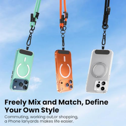 Phone Lanyard, Phone Strap Crossbody with 2 Pack Tether Tab, Adjustable Anti Theft Phone Strap for All Phones (green) - color: Green