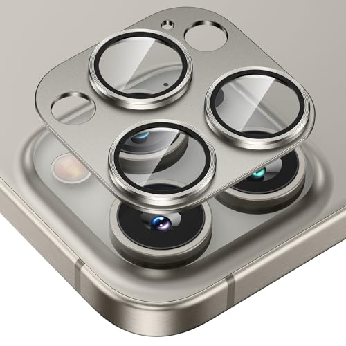 Tensea for iPhone 15 Pro Max/iPhone 15 Pro Camera Lens Protector - color: Titanium, size: IPhone 15 Pro Max/15 Pro