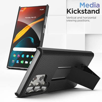 Encased DuraClip Designed for Samsung Galaxy S24 Ultra Belt Clip Case with Phone Holster and Kickstand (Black) - size: S24 Ultra