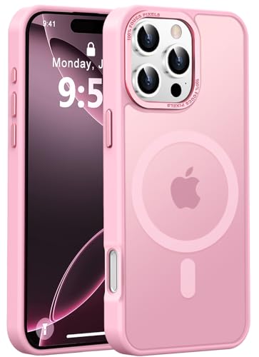 Newfuture Magnetic for iPhone 16 Pro Max Case Matte Shockproof, Chalk Pink | Military Drop Protection, Slim Matte Anti-Fingerprint, Compatible with Magsafe, Camera Guard, Translucent Protective Cover - color: Chalk Pink, size: iPhone 16 Pro Max 6.9 inch