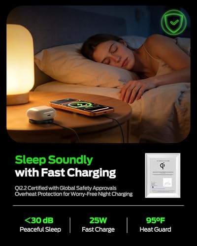MOVESPEED Qi2.2 25W Magnetic Wireless Charger 2 Pack, MagSafe Fast Charging Pad, Compatible with iPhone 17/16/15/14/13/12 Series, AirPods Pro/4/3/2,Samsung Galaxy and More(Black) - color: Black, size: 2 pack