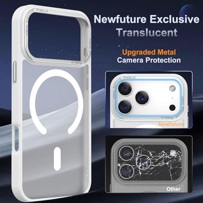 Newfuture Magnetic for iPhone 17 Pro Case Matte Shockproof, Frosted White | Military Drop Protection, Slim Matte Anti-Fingerprint, Compatible with Magsafe, Camera Guard, Translucent Protective Cover - color: Frosted White, size: iPhone 17 Pro 6.3 inch