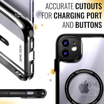 Rome Tech Clear Case Compatible with MagSafe for iPhone 11 6.1" (2019) - Slim and Rugged Fit Thin Shockproof Case Compatible with Magsafe Devices - Clarity - style: iPhone 11