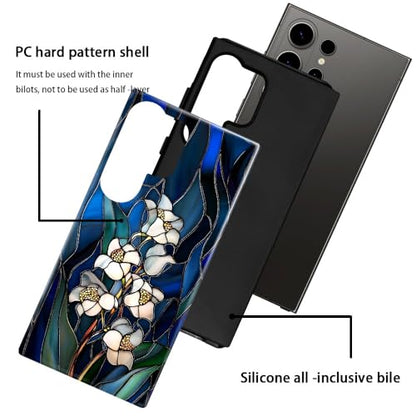 Case for Samsung Galaxy S26 Ultra,Camera Protection Soft Glossy Phone Case - Lily Wild Flower Stained Glass - color: Lily Wild Flower Stained Glass, size: Samsung Galaxy S26 Ultra
