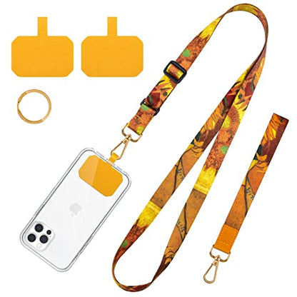 Phone Lanyards, Wrist Lanyards, Adjustable Neck Strap Sunflower - color: Sunflower