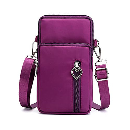 Women Crossbody Cell Phone Purse Case Armband Bag for iPhone 12 13 Mini 14 15 Plus 11 Pro Max Google Pixel 6a 7a 8a 6 7 8 Pro - color: Purple