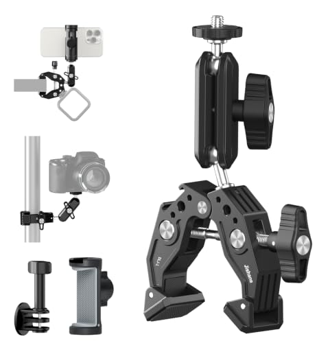 Phone Clamp Mount, 360° Dual Ballhead for Phone & Action Camera