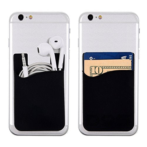 AgentWhiteUSA Cell Phone Wallet, Stick on Wallet (3 Pieces) (for Credit Card, Business Card & Id) | Compatible with Almost Every Phone | iPhone, Android & Most Smartphones - color: Grey/Black/White