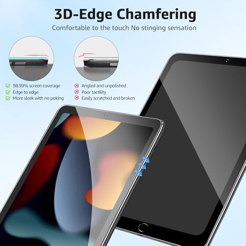 2-Pack Glass Screen Protector for iPad 10.2-in.(9th 8th 7th Gen) Military Shatterproof, 9H+ Hardness, Auto-Alignment Frame, Anti-Fingerprint, HD Clear, Scratch Resistant - size: iPad 10.2-in.(9th/8th/7th Gen)