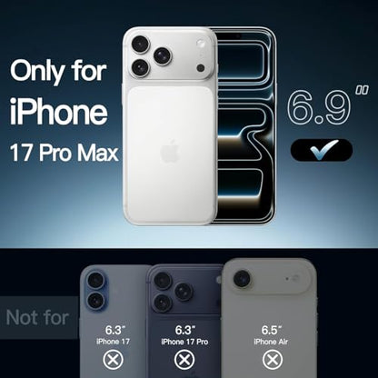 for iPhone 17 Pro Max Clear Case with Electroplated Camera Ring & Buttons, MagSafe Compatible, Military-Grade Shockproof, Anti-Yellowing Slim Transparent Cover - color: Orange