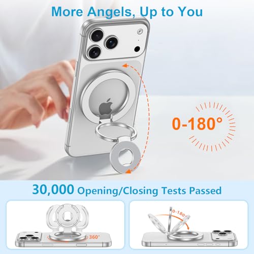 Magnetic Phone Grip MagSafe Phone Ring Holder Stand for Pixel 10a 10 Pro XL - color: silver