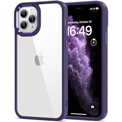HOOMIL Case for iPhone 11 Pro Max 6.5-Inch, Non-Yellowing, Drop Protection, Anti-Scratch Transparent Hard Back Phone Cover - Purple - color: Dark Purple, size: iPhone 11 Pro Max