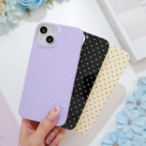 Polka dots case for iPhone 13/14 Purple | Polka dots，Full Protection Soft TPU，will not peel, fade or rub off ，Kawaii Cute Phone Case for Women Girls - color: Imd Polka Dots Purple
