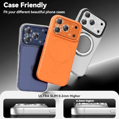 imluckies Compatible with iPhone 17 Pro Camera Lens Protector Bling, Ultra HD Tempered Glass Shiny Diamond Camera Plate Sparkle Screen Protection, 9H Anti-Scratch & Easy Install, Glitter Sliver - size: 17pro 6.3" Glitter Sliver