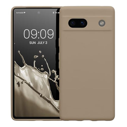 kwmobile Case Compatible with Google Pixel 7a Case - Protective Slim TPU Phone Cover - Soft Matte Finish - Cream Matte - color: cream matte