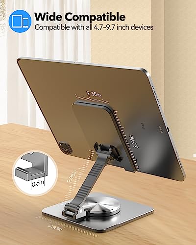 Adjustable Phone & Tablet Stand, Fits 4–9.7in Devices, Grey - color: Grey