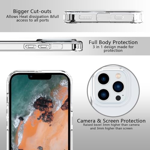Phone Case For iPhone 14 Pro Clear, [Crystal Clear][Non-Yellowing] Slim Shockproof Reinforced Drop Protective Flexible TPU Back Cover Phone Case For iPhone 14 Pro Protective Case(Transparent) - color: Transparent
