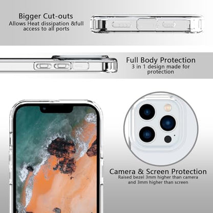 Phone Case For iPhone 14 Pro Clear, [Crystal Clear][Non-Yellowing] Slim Shockproof Reinforced Drop Protective Flexible TPU Back Cover Phone Case For iPhone 14 Pro Protective Case(Transparent) - color: Transparent