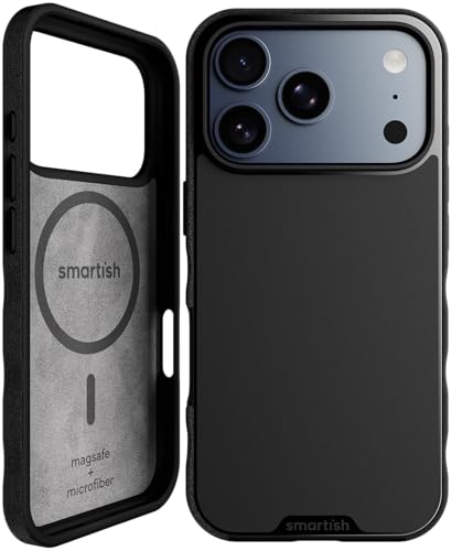 Smartish iPhone 17 Pro MagSafe Case, Gripmunk, Slim Grip Case, Black | Thin, Grippy & Protective, Magnetic with Microfiber-Lined Interior, Drop-Tested from 6 Feet, Raised Edges for Screen & Camera - color: Black Tie Affair (MagSafe), size: iPhone 17 Pro