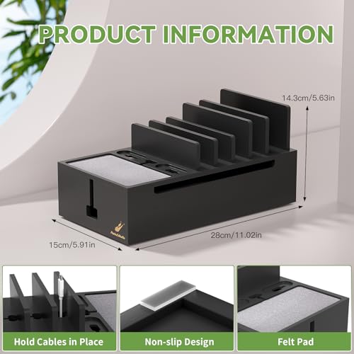 Pezin & Hulin Multi Charger Station Organizer - Black Bamboo - color: Black