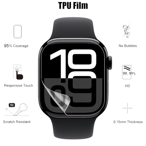 6 Pack TPU Screen Protector For Apple Watch Series 10/11 (46mm) - size: 46mm