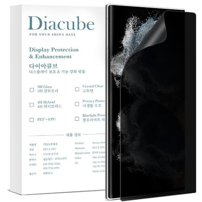 [2 Pack Privacy Screen Protector for Galaxy S22 Ultra, Full Glue Anti-Spy PET EPU Hybrid Screen Protector, Fingerprint Compatible, Self-Healing, Easy Installation with Alignment Tool - size: Galaxy S22 Ultra