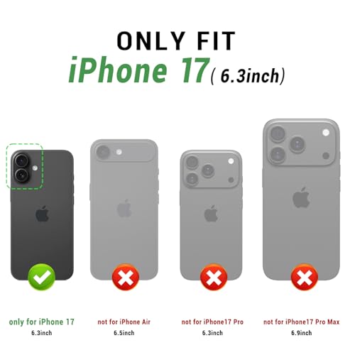 SUANPOT Compatible with iPhone 17 6.3" Wallet case with RFID Blocking Credit Card Holder,Flip Book PU Leather Protective Cover Women Men for Apple 17 Phone case Red - color: Red, size: iPhone 17 6.3"