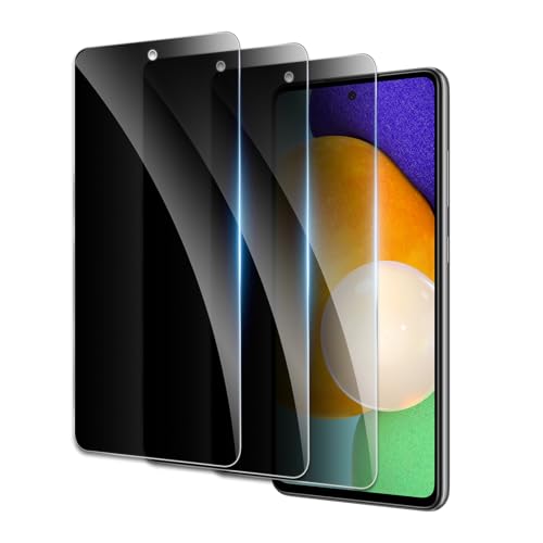 Privacy Screen Protector for Samsung Galaxy A52/A51/A53 5G, Shatterproof Tempered Glass Accessories, Anti Spy Tempered Glass Film, Case Friendly Ultra Resistant 9H Hardness Anti-Glare HD Black -3 Pack