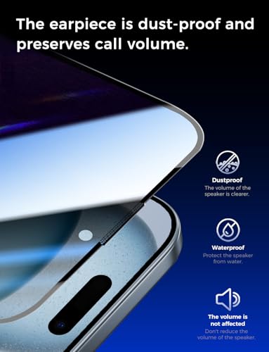 MAGIC JOHN 2 Pack for iPhone 15 Privacy Glass Screen Protector
