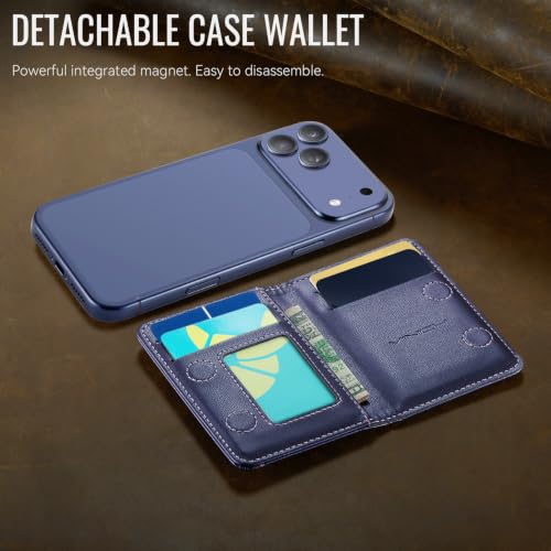 Vinich for MagSafe Wallet Magnetic RFID Blocking Card Holder, Dark Blue - color: Luxury Fashion Blue