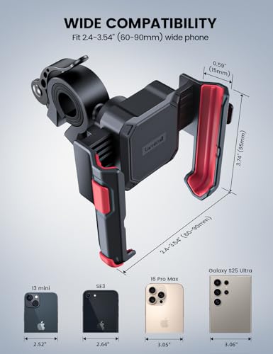 Lamicall Motorcycle Bike Phone Mount, 1s Lock Bike Phone Holder - color: Red