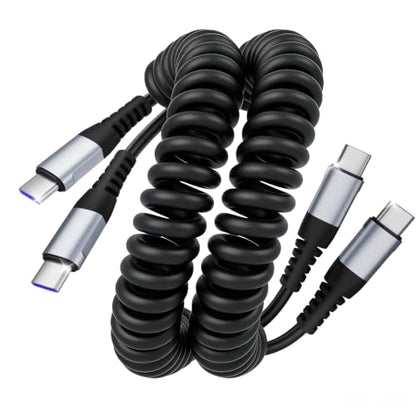 Quickeep Coiled USB C to USB C Cable 3FT 2Pack, USB C Charger Cable for Car