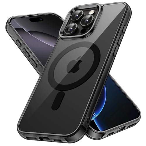 JETech Magnetic Case for iPhone 16 Pro 6.3-Inch Compatible with MagSafe, Shockproof Phone Bumper Cover, Anti-Scratch Clear Back (Black) - color: Black, size: iPhone 16 Pro