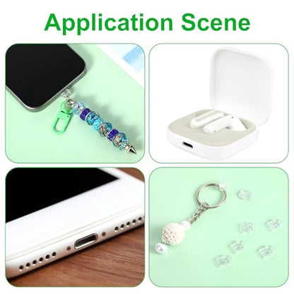 Cell Phone Type C Dust Plug, 80 Pieces Clear USB C Dust Plug Anti-Dust Charging Port Plugs Covers Type-C Port Cover with Hanging Hole Compatible with All Type-C Devices Laptops Smart Phones Earphones