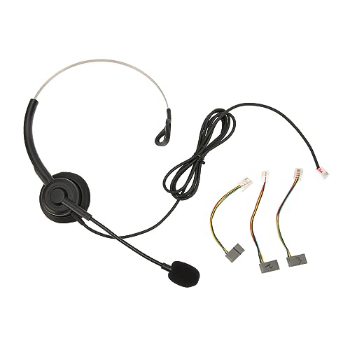 SUNGOOYUE Telephone Headset, Single Ear Wired Headphone with Noise Canceling Microphone and Adjustable Headband for Call Center Customer Service Office PC