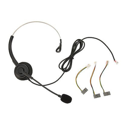 SUNGOOYUE Telephone Headset, Single Ear Wired Headphone with Noise Canceling Microphone and Adjustable Headband for Call Center Customer Service Office PC