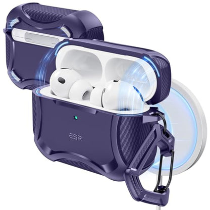 ESR for AirPods Pro 3 Case (2025), Magnetic Lid, Cyber Tough Series, Purple - color: Purple, size: AirPods Pro 3 Case