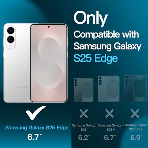 JETech Screen Protector for Samsung Galaxy S25 Edge, 3-Pack | HD Clear, Fingerprint ID Compatible, Anti-Scratch Glass - size: Galaxy S25 Edge
