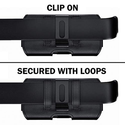 Case for Galaxy S25 Ultra S24 Ultra 5G, S24 FE, S23 Ultra, S22 Ultra, S21 Ultra, Note 20 Ultra - Cell Phone Belt Holster with Clip Pouch Holder Cover (Fits Samsung Phone with Case on) Black - color: Black, size: Samsung Ultra