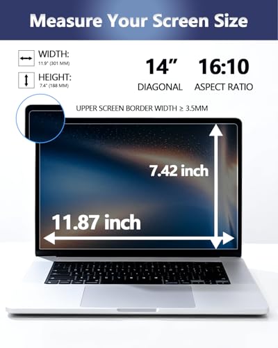 Magnetic Laptop Privacy Screen for 14 Inch 16:10 Aspect Ratio - color: Magnetic Laptop 14 Inch 16:10