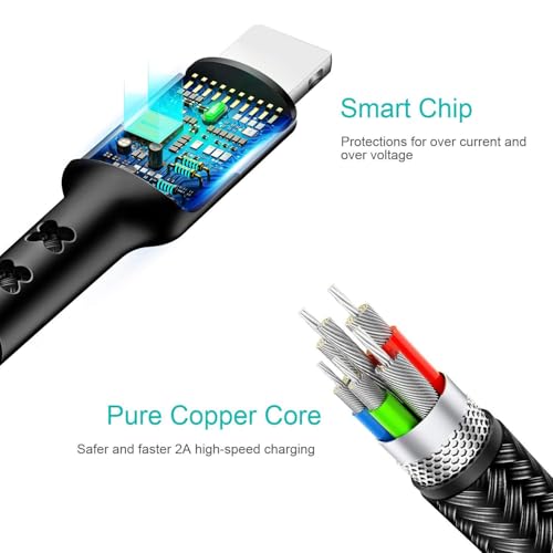 USAMS Multi USB Cable 1ft 2Pack Short 3 in 1 Charging Cable - size: 1FT