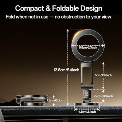 Syncwire Fits MagSafe Car Mount Magnetic Phone Holder for Dash and Tesla - color: Titanium Black